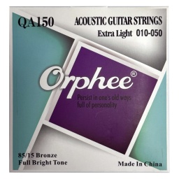 Juego de cuerdas encordado guitarra acustica Orphee 85/15 Bronze QA150